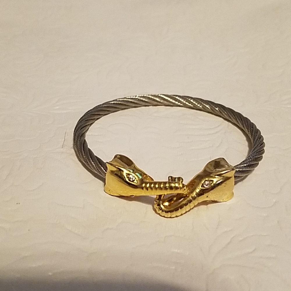 Silver & Gold Elephant Design Bracelet